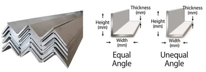 409 409L 410 410s 416 420j1 430 434 Stainless Steel Equal/Unequal Angle/L Profile Bar in Stock