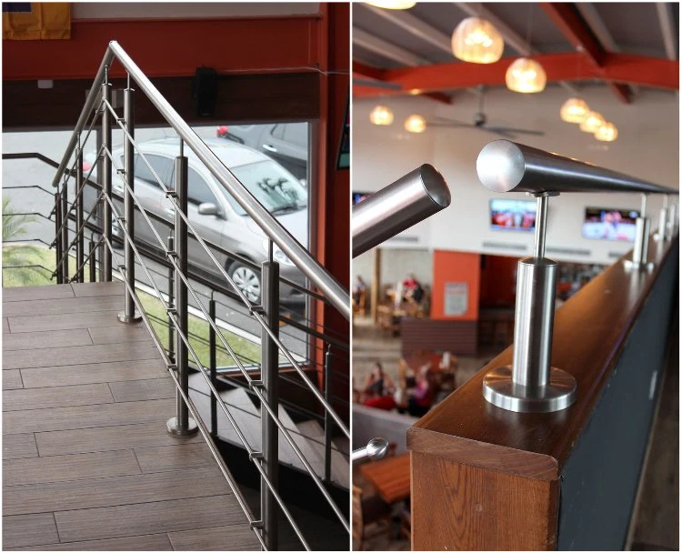 Ace Residential Customized Stainless Steel Rod Balustrade Sold Bar Railing Interior Stair Handrail