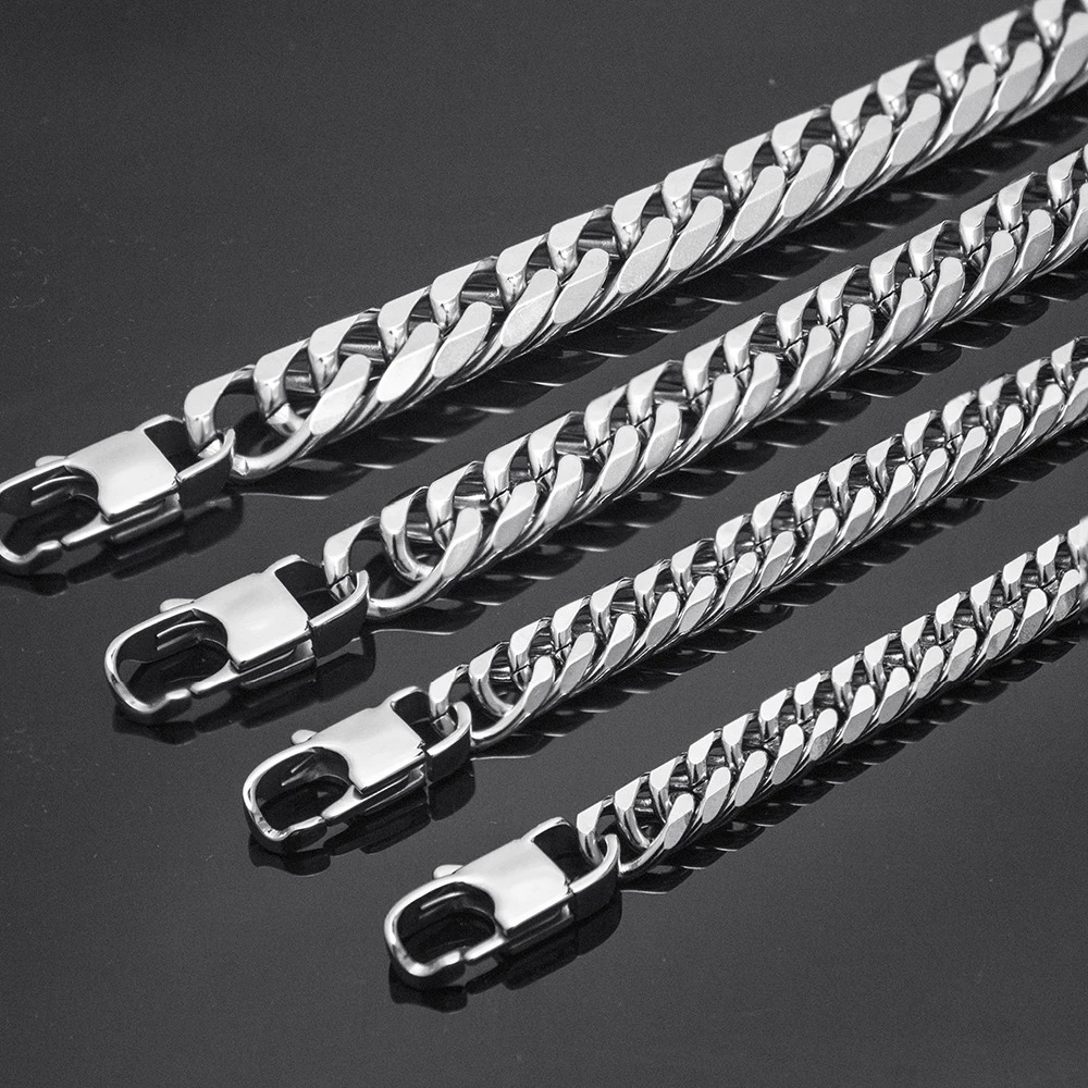 Stainless Steel Jewelry Flat Cuban Chain Bracelet