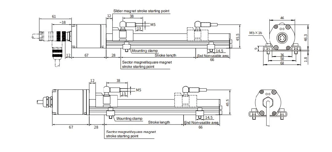 Tecmagnetostrictive Linear Displacement Sensor Linear Position Transducer with CE Certification