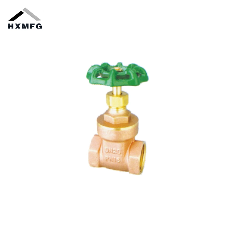 Female Straight Green Iron Round Handle Brass Gate Valve