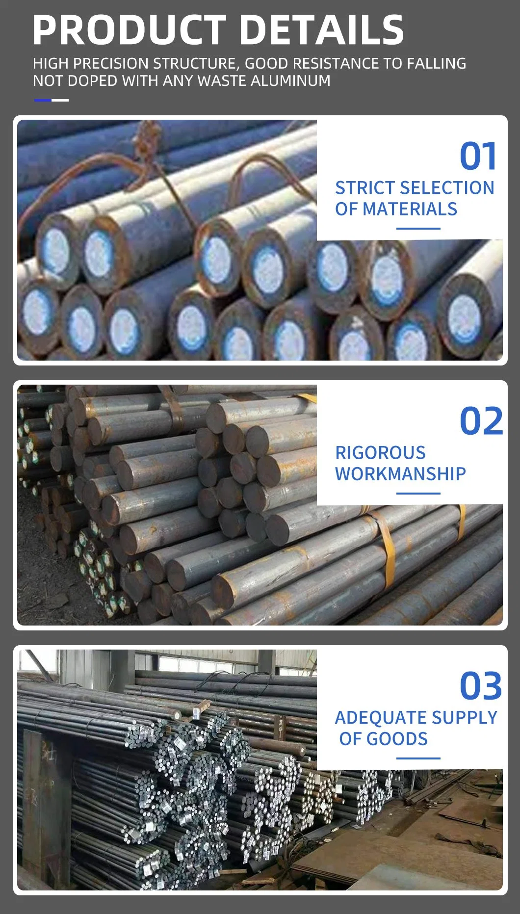 High Strength HRB400 HRB500 Hrb500e Deformed Carbon Steel Round Bar in Stock