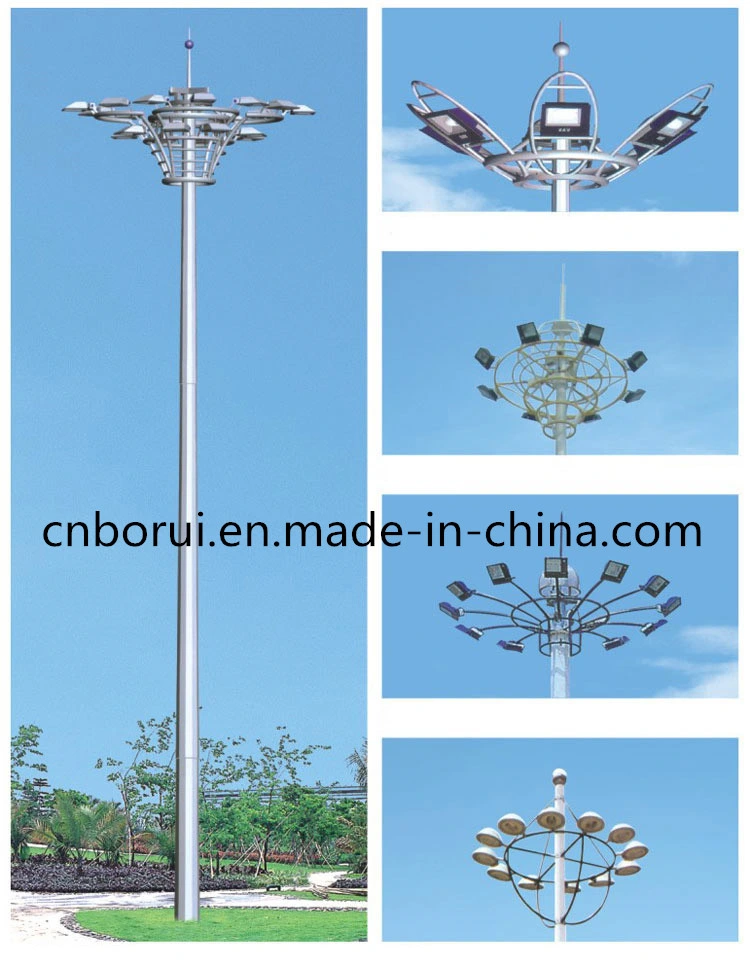 20m 30m Powder Coated Yard Light Pole with Lifting System