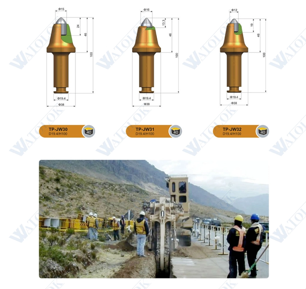 C31 Betek Kennametak Rotary Cutting Teeth Round Shank Conical Bullet Teeth