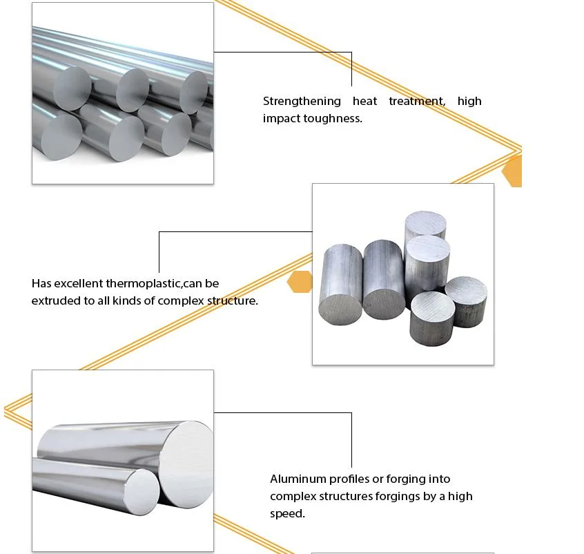 High Quality Cold Drawn Aluminum Rod 1060 2024 5052 6061 6063 6082 7075 T5 T6 T651 Aluminum Alloy Billet Round Bar