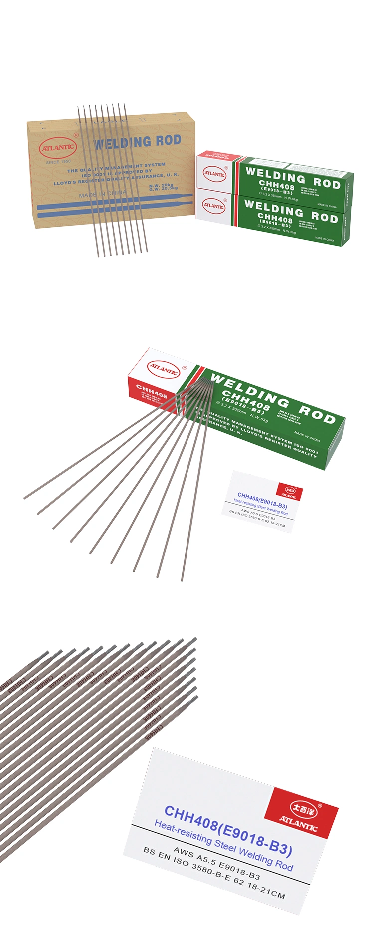 Atlantic Factory Direct 2.5mm E9018-B3 Heat-Resisting Steel Welding Rod