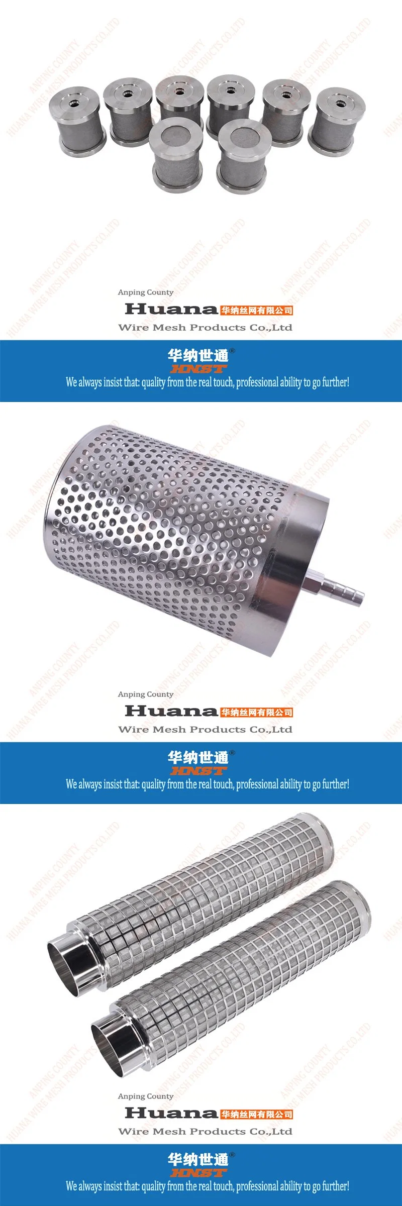 Multy Layer 50 100 200 300 400 500 Micron Ss 304 spiral Perforated Metal Mesh Filter Tubes for Filtration