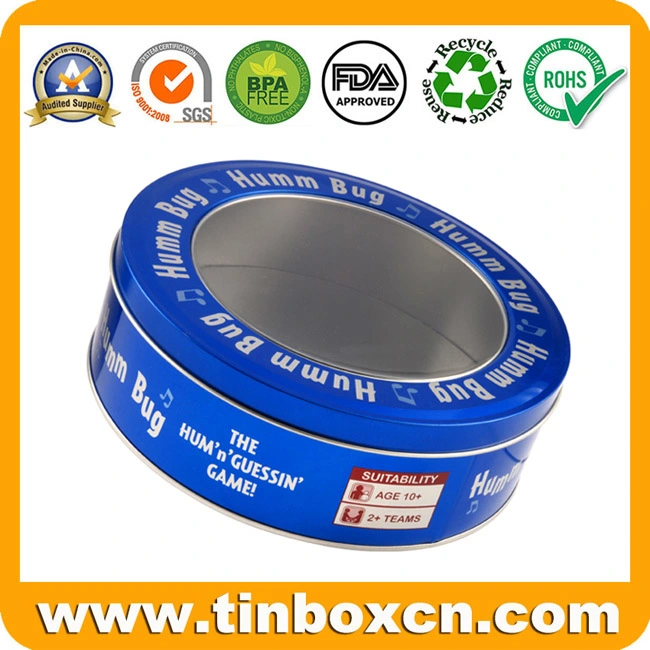 Round Metal Box Window Tin Can for Food Chocolate Candy Biscuits Cookies