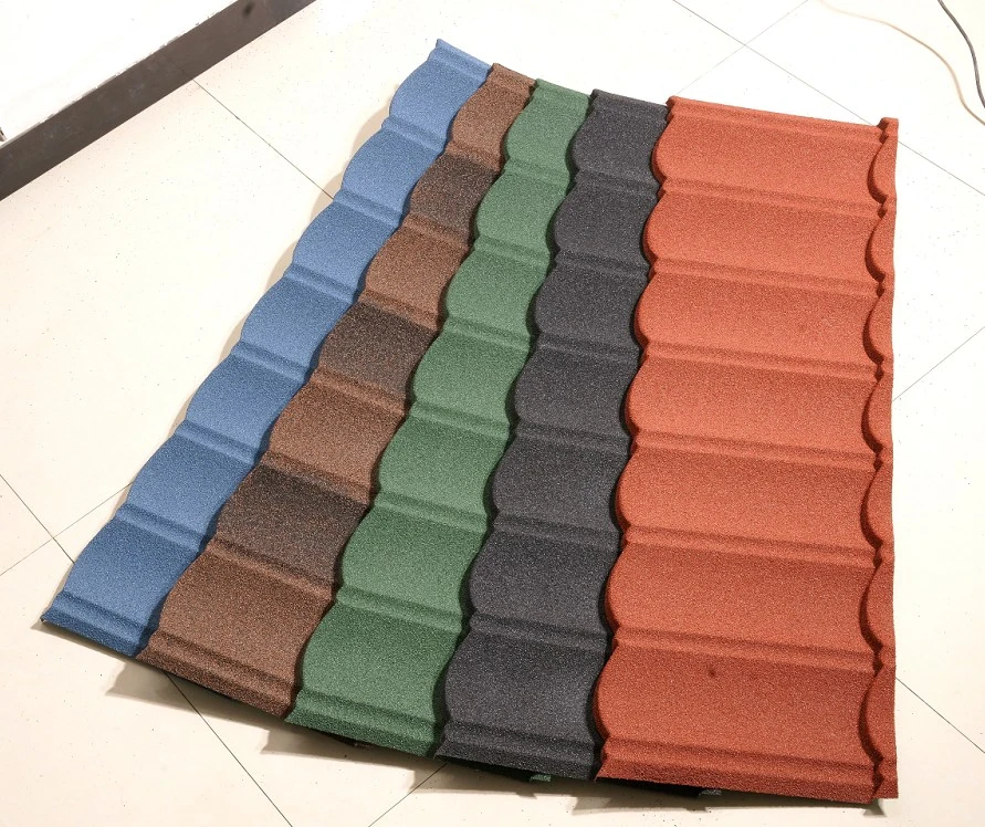 1340*420mm Colour Stone Coated Metal Roofing Tiles / New Building Construction Materials Metal