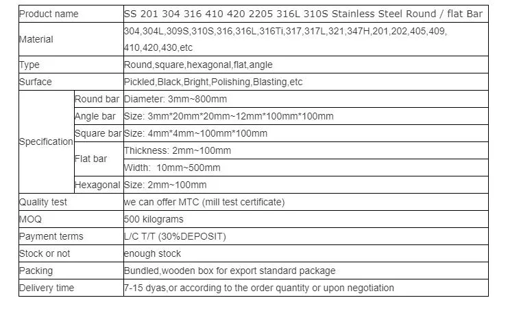 6mm 8mm 10mm Bright Rod ASTM 304 321 316 Stainless Steel Round Bar Price Per Kg