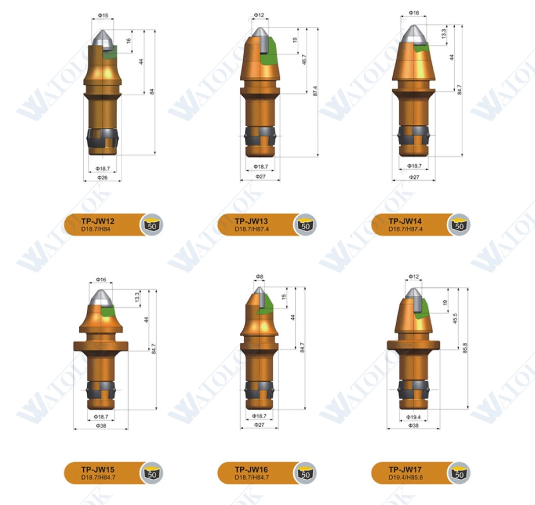 C31 Betek Kennametak Rotary Cutting Teeth Round Shank Conical Bullet Teeth