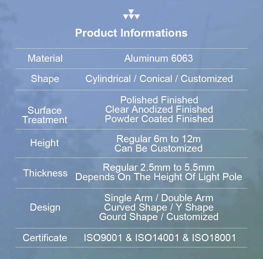 Customized Size Corrosion Resistant Aluminum Airport Light Pole for Oman