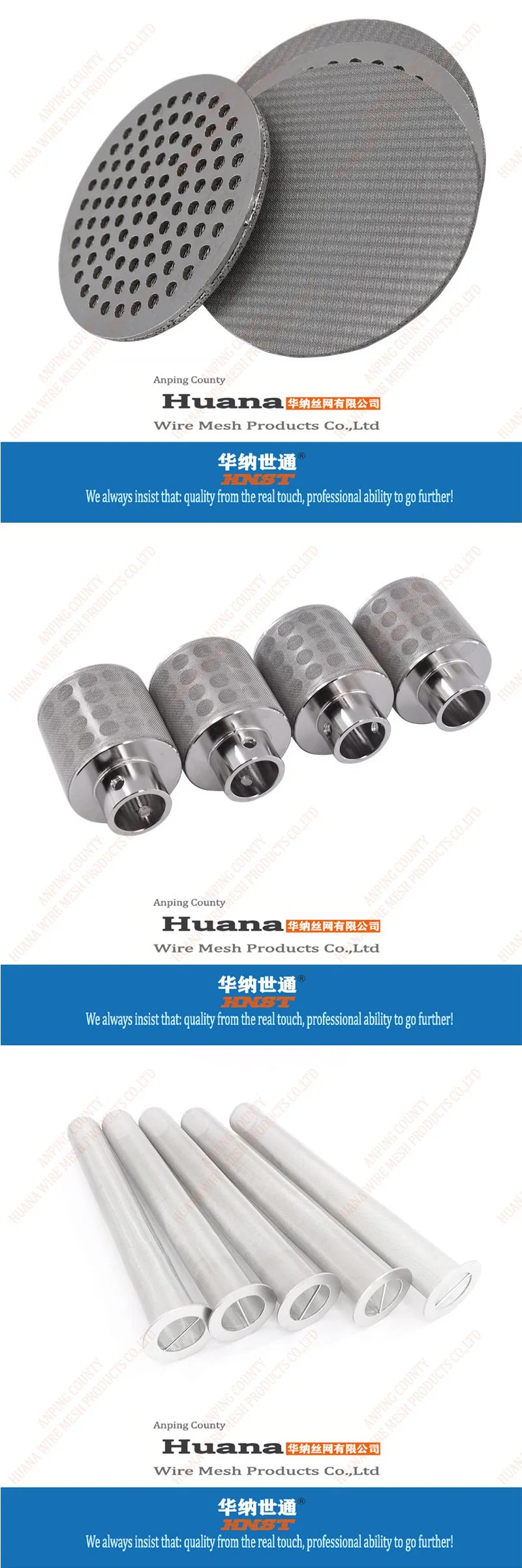 304 316 Stainless Steel 10 20 50 100 200 Micron Wire Mesh Filter Tube