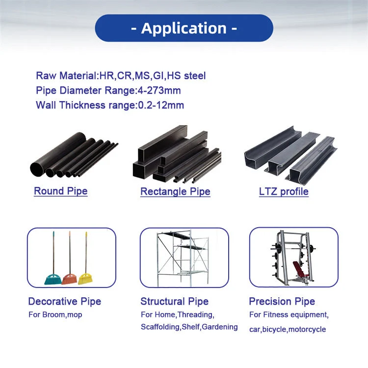 ERW Tube Pipe Mill Making Machine Line for Round Pipe Squqre Pipe Rectangle Pipe