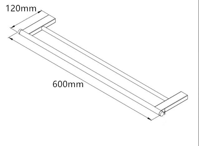 SUS304 Bathroom Accessories Wall Mount Double Towel Bar