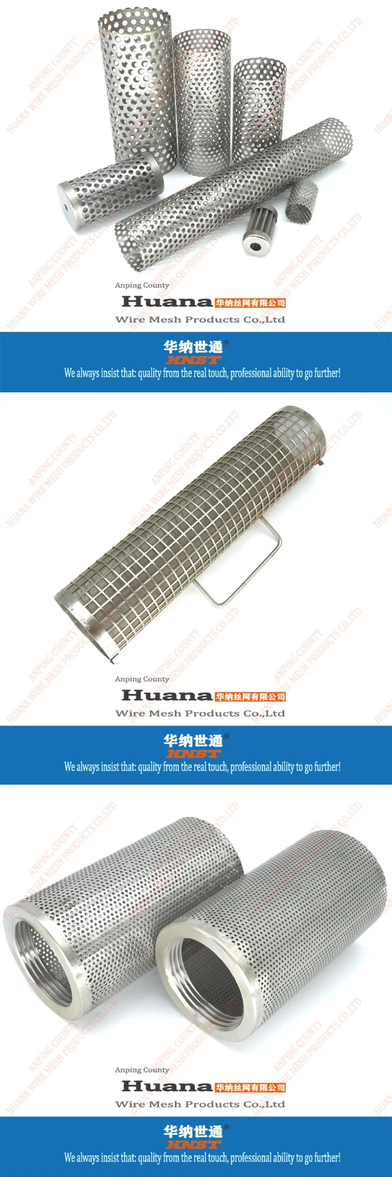 Stainless Steel 304 316 Multi Layer 20 30 50 100 Micron Metal Filter Mesh Tube Elements