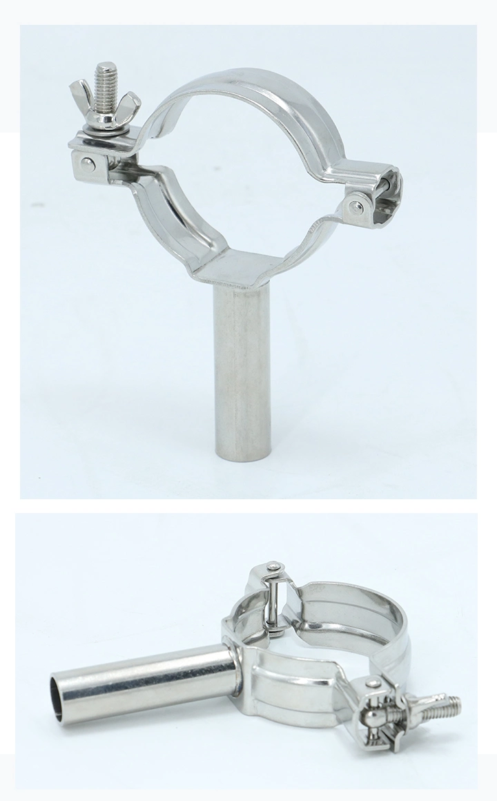 Sanitary Stainless Steel Round Pipe Holder with Pin