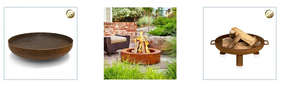 Rusty Corten Steel Round Shape Garden Decoration Heating Metal Fire Pit