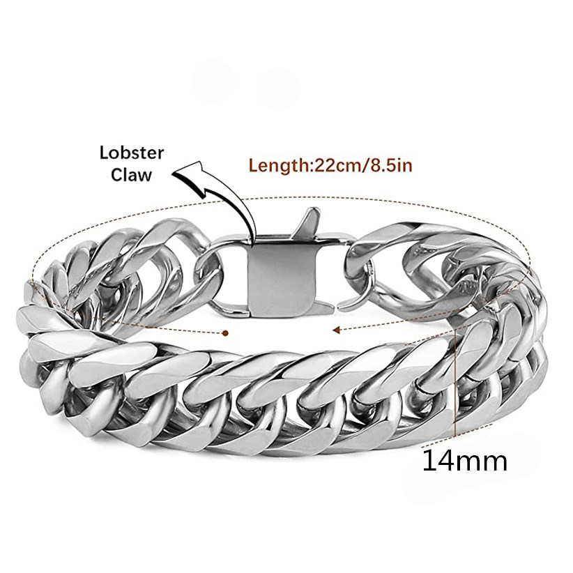 Stainless Steel Jewelry Flat Cuban Chain Bracelet