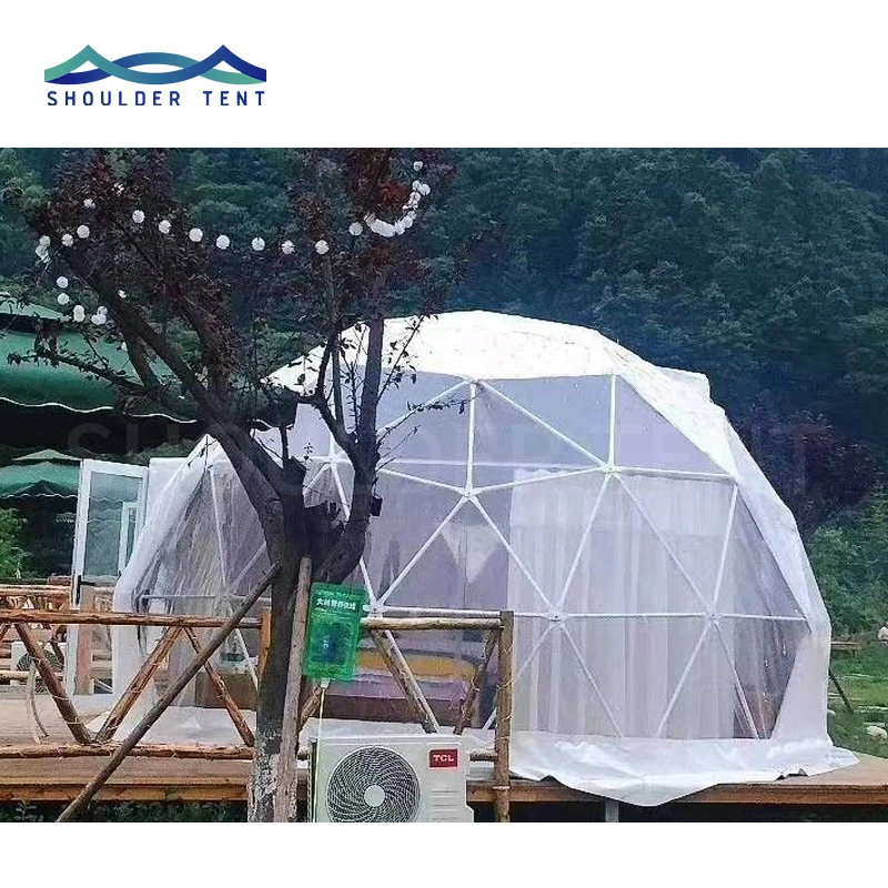 Kit tenda geodetica a cupola in acciaio leggero, a cupola per la copertura Hotel Camping Resort