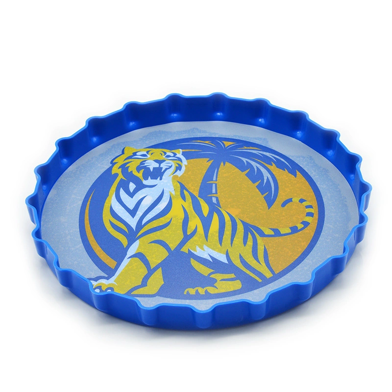 Vassoio di servizio con barra antiscivolo rotonda in plastica con logo di stampa