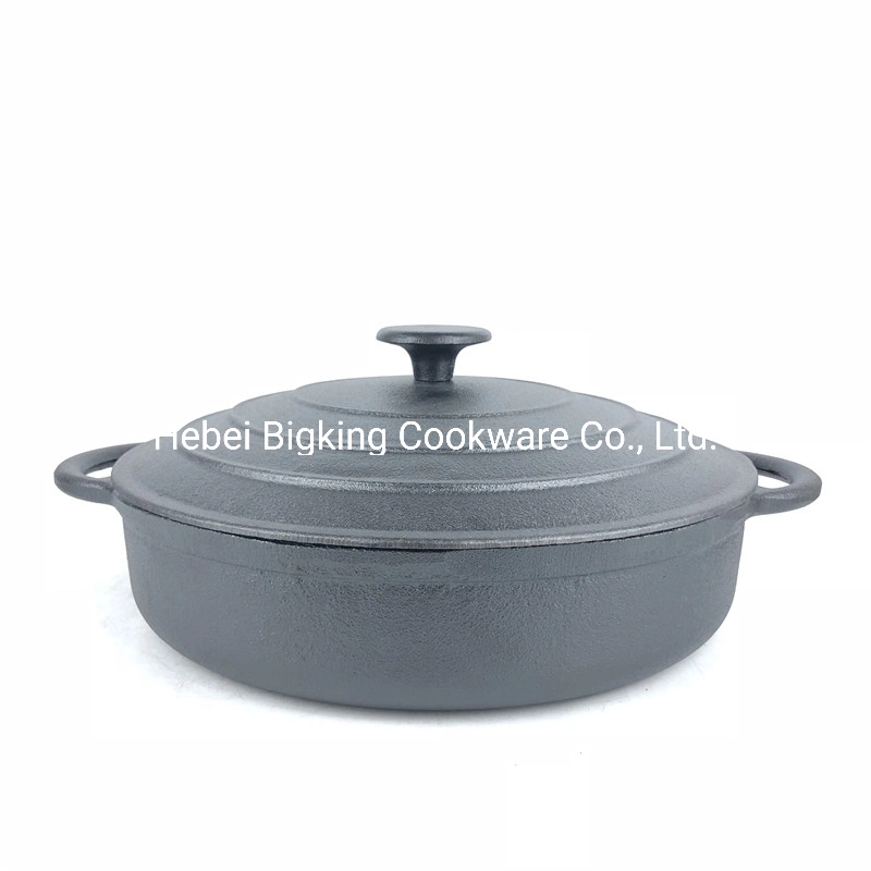 Stoviglie in ghisa da 12 pollici, casseruola rotonda in ghisa, forno olandese in ghisa