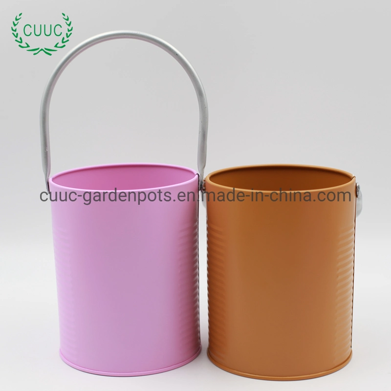 Vasi da giardino in metallo colorato, zincato, tondo, verde fiore Per Garden Fence