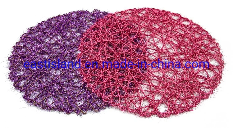 Placemat di corda di Santa Paper intrecciati rotondi metallici di Natale