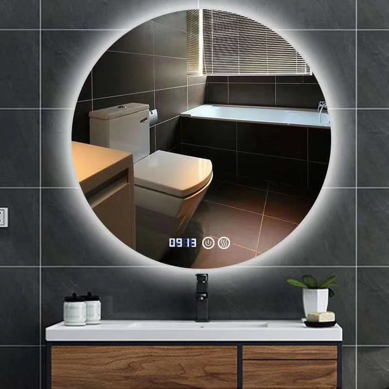 Specchio LED a parete/bagno rotondo/semicircolare Designer luminoso a disappannamento Con multifunzione