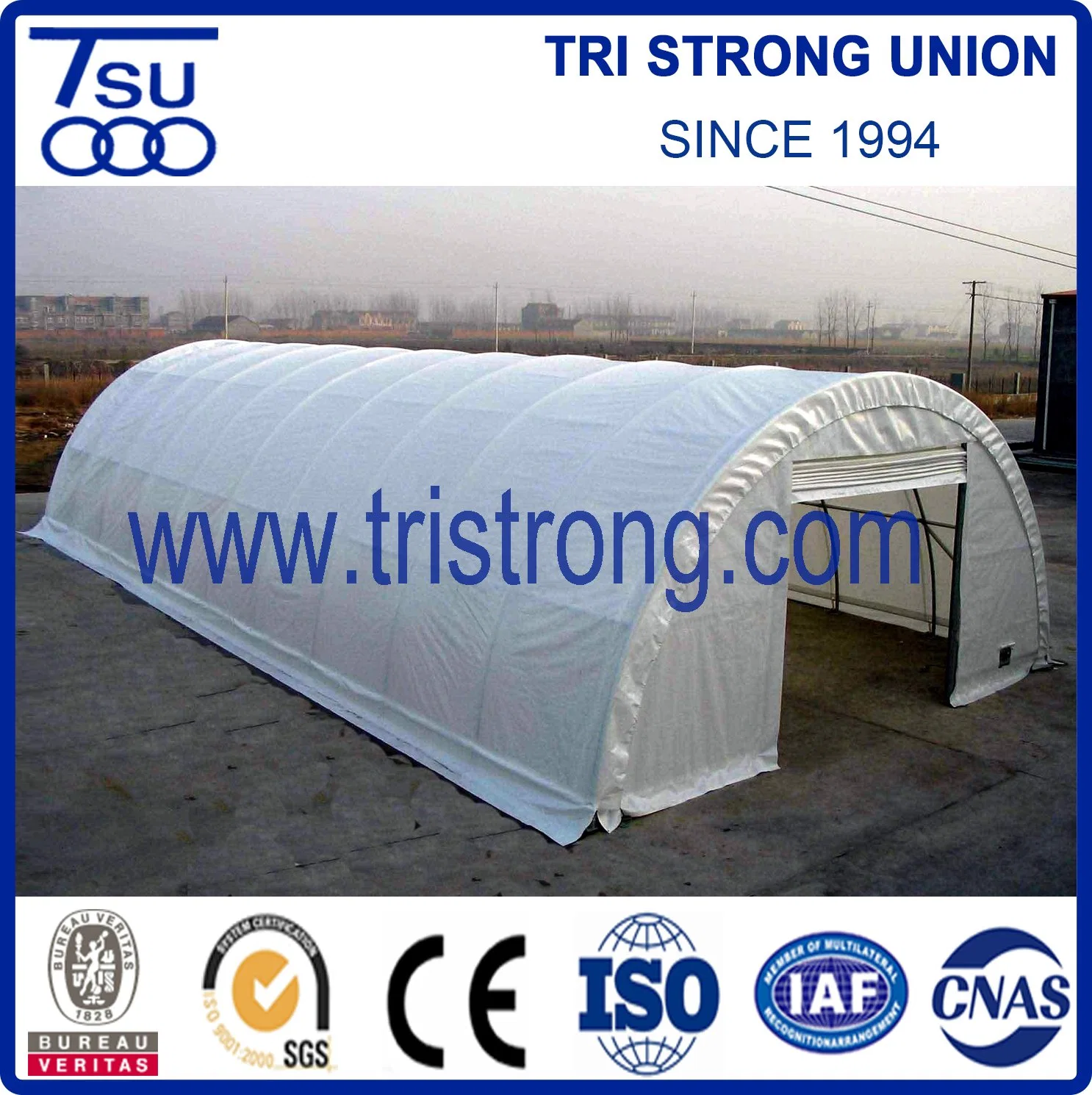 Tenda semicircolare per conservazione con tubo di 9 m con coperchio impermeabile in PVC (TSU-3040/TSU-3065)