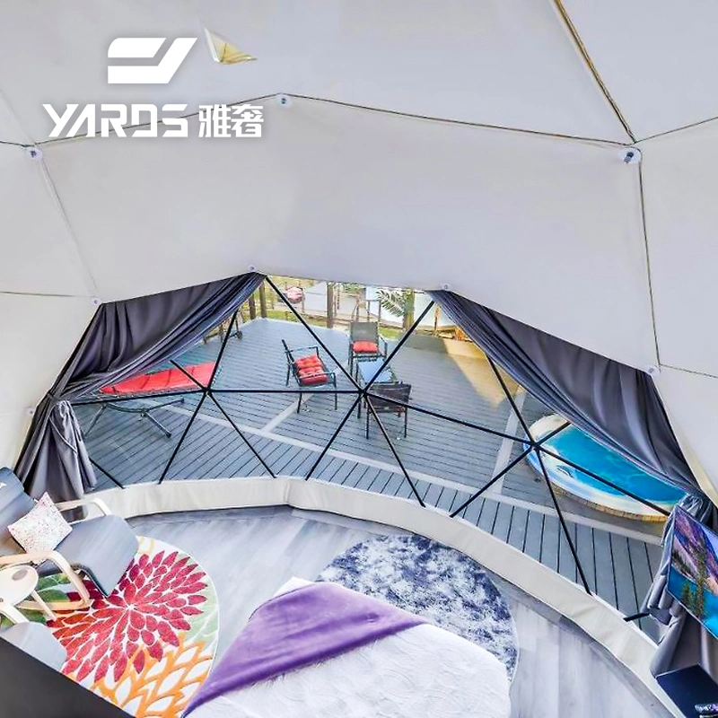 Cupola glamping 7m con pannello solare Hotel Geodesic tenda a cupola In vendita