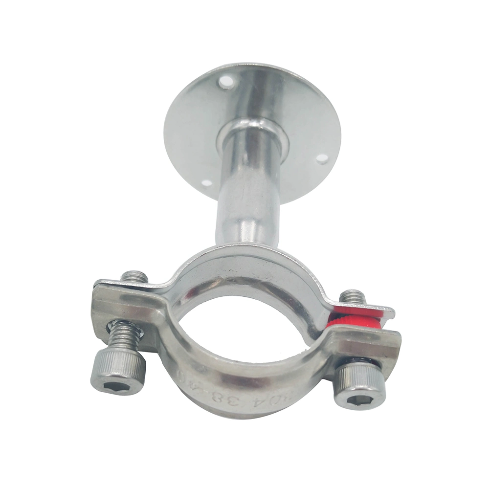 Supporto per tubi tondi in acciaio inox sanitario con estremit&#224; a flangia