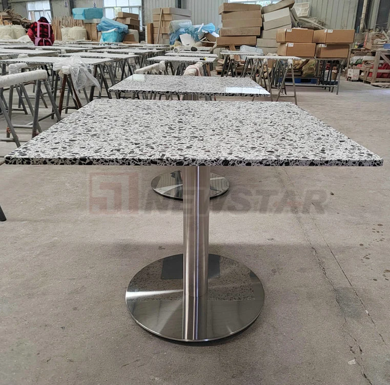 Tavolo da pranzo quadrato rotondo oro acciaio inossidabile Ristorante Cafe Chrome Tavolo da pranzo