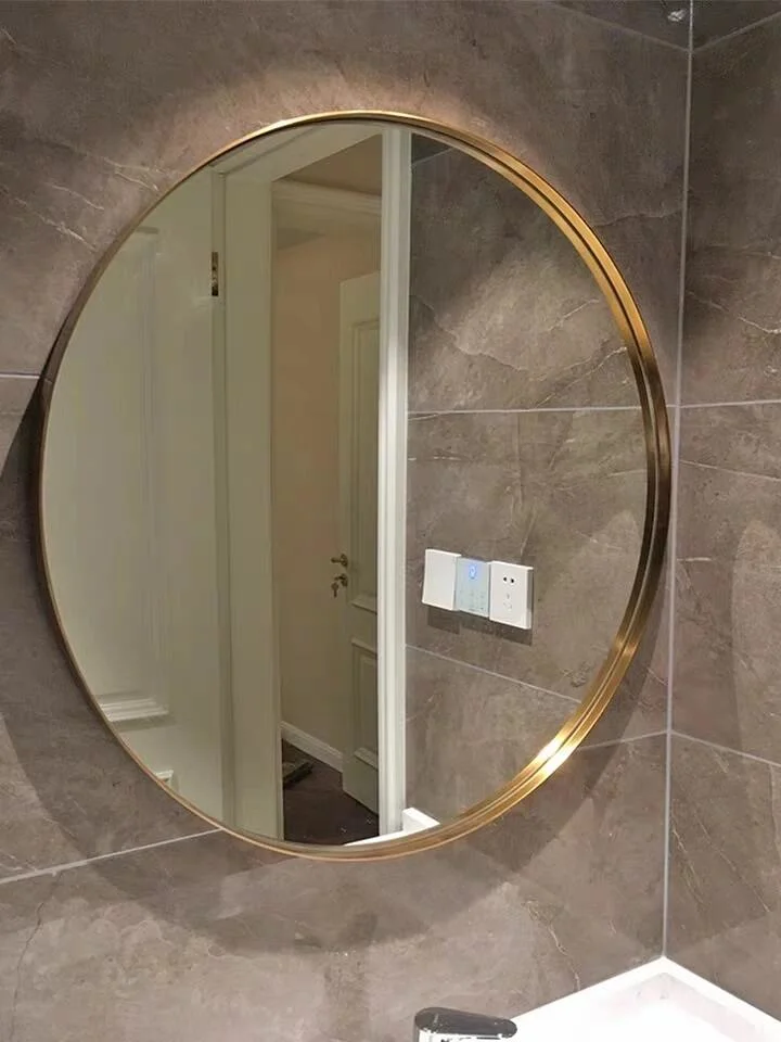 Jinghu tondo forma lega di alluminio metallo incorniciato bagno Specchio Home Specchio per decorazioni