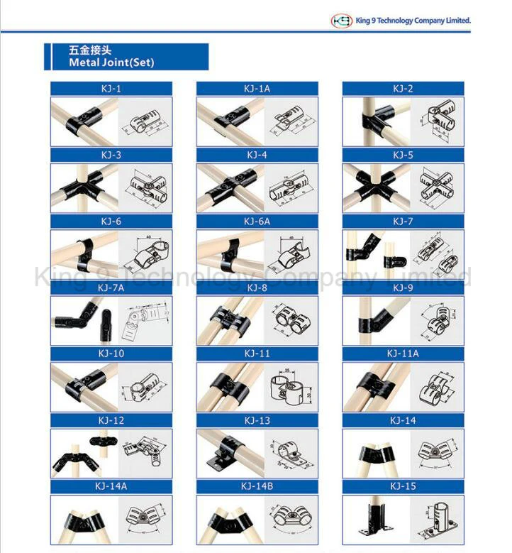 Giunti metallici per magazzino neri/giunti metallici per sistema Lean/raccordo per tubi (KJ-11A)