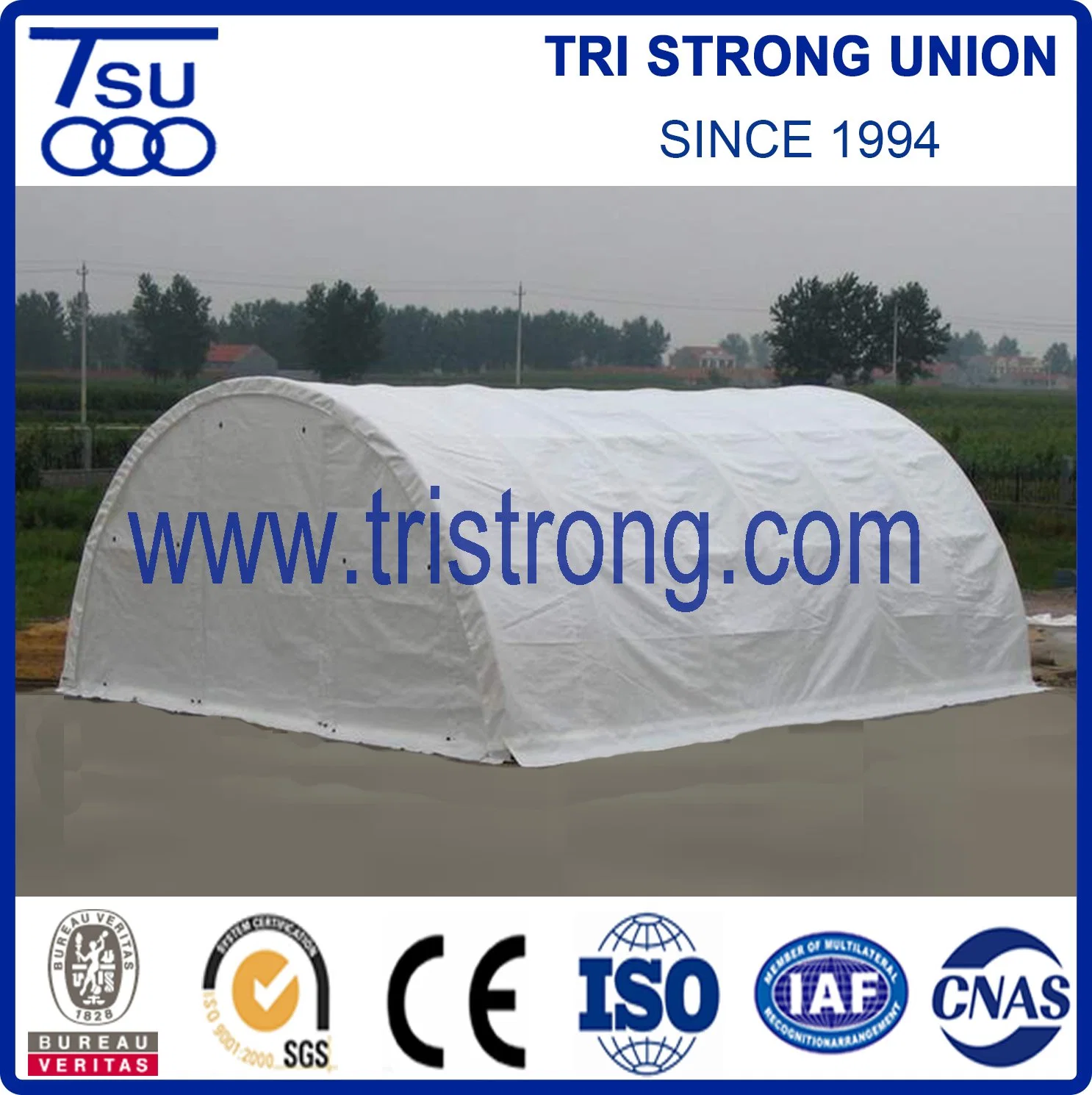 Tenda semicircolare per conservazione con tubo di 9 m con coperchio impermeabile in PVC (TSU-3040/TSU-3065)