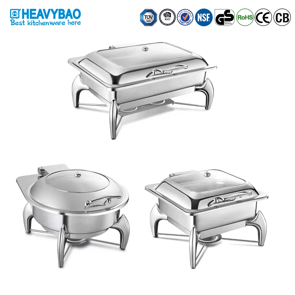 Piatto di sfregamento a buffet in acciaio inossidabile a Chafer Heavybao Multi Style