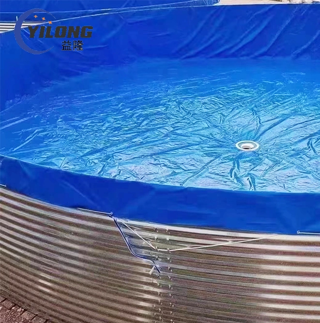 Lamiera d&#39;acciaio zincata acqua rotonda TARPAULIN liner Aquaculture Fish Serbatoi agricoli