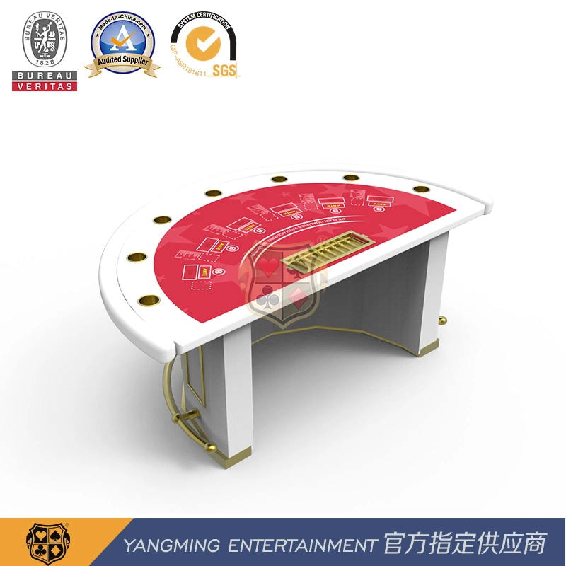Macau Star VIP Lounge Entertainment Black Jack carta semicircolare per 7 persone Poker tavolo Ym-Bj04