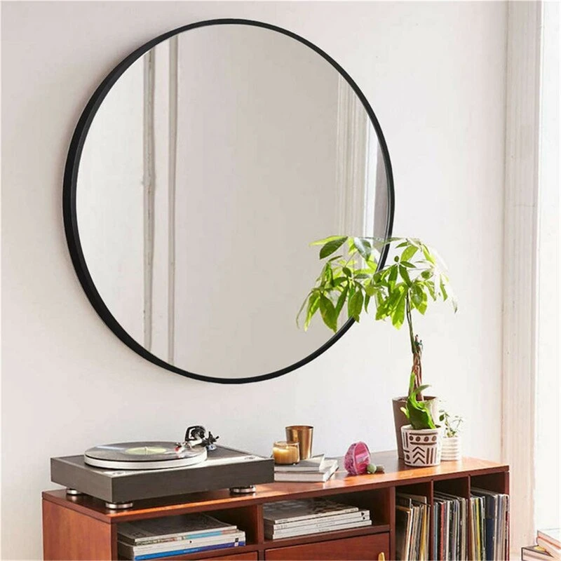 Jinghu tondo forma lega di alluminio metallo incorniciato bagno Specchio Home Specchio per decorazioni