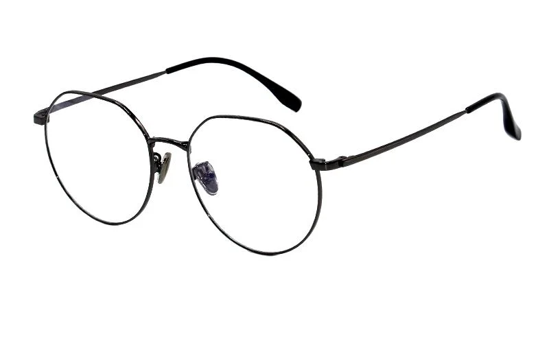 Ultra-Light titanio Tiny Artistic retro curva Punta tonda semplice Unisex Fotogrammi ottici