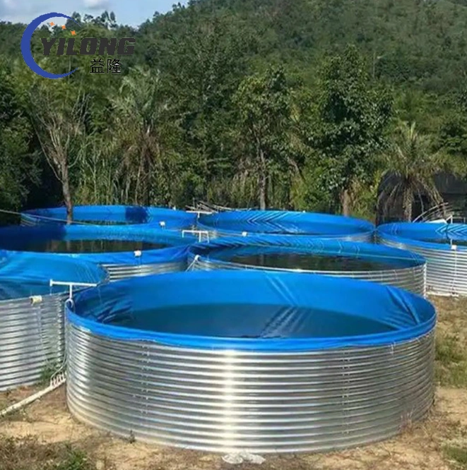 Lamiera d&#39;acciaio zincata acqua rotonda TARPAULIN liner Aquaculture Fish Serbatoi agricoli