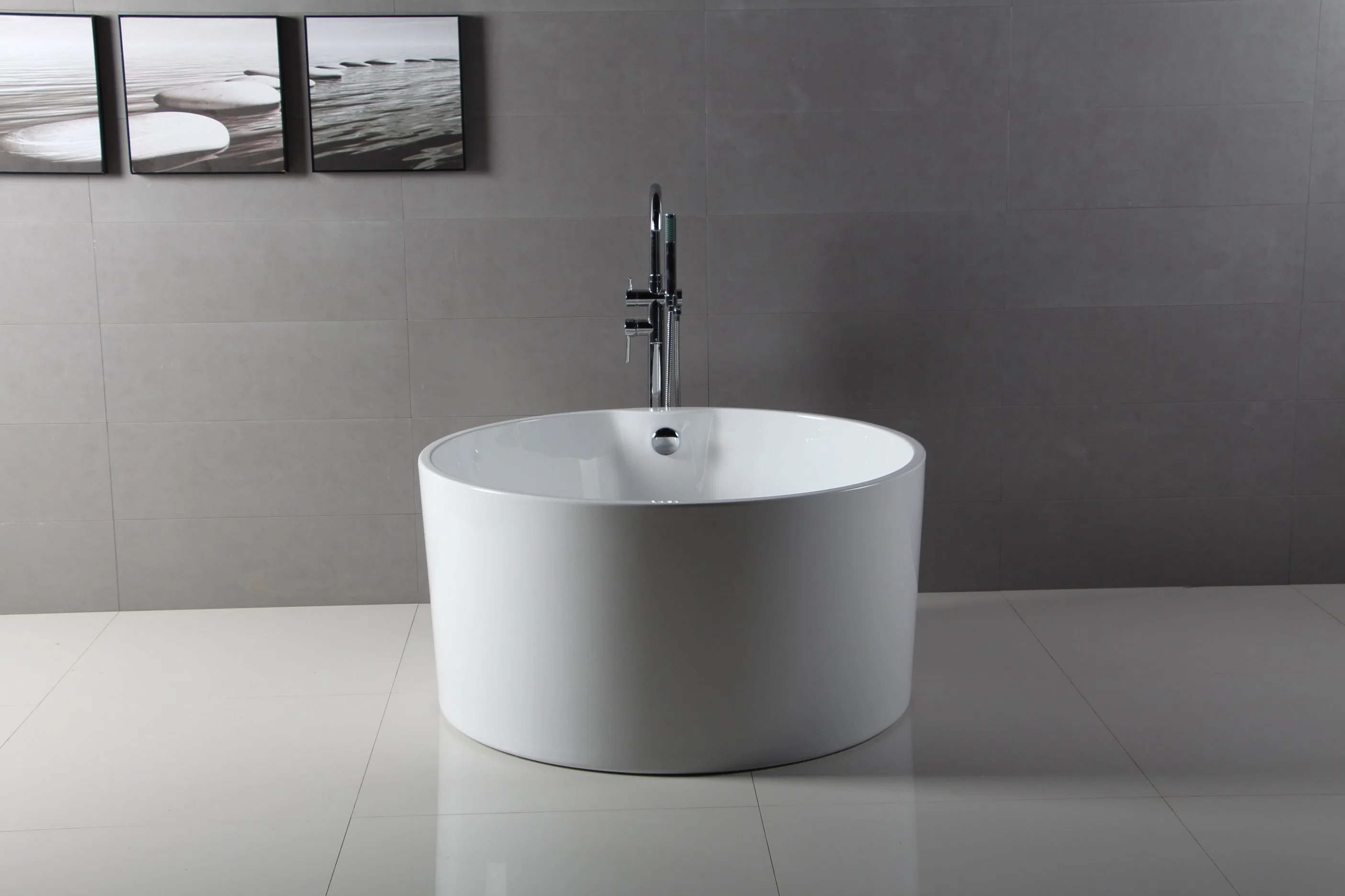 Vasca da bagno Waltmal rotonda piccola in acrilico da 45 pollici