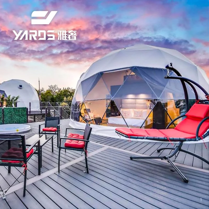 Cupola glamping 7m con pannello solare Hotel Geodesic tenda a cupola In vendita