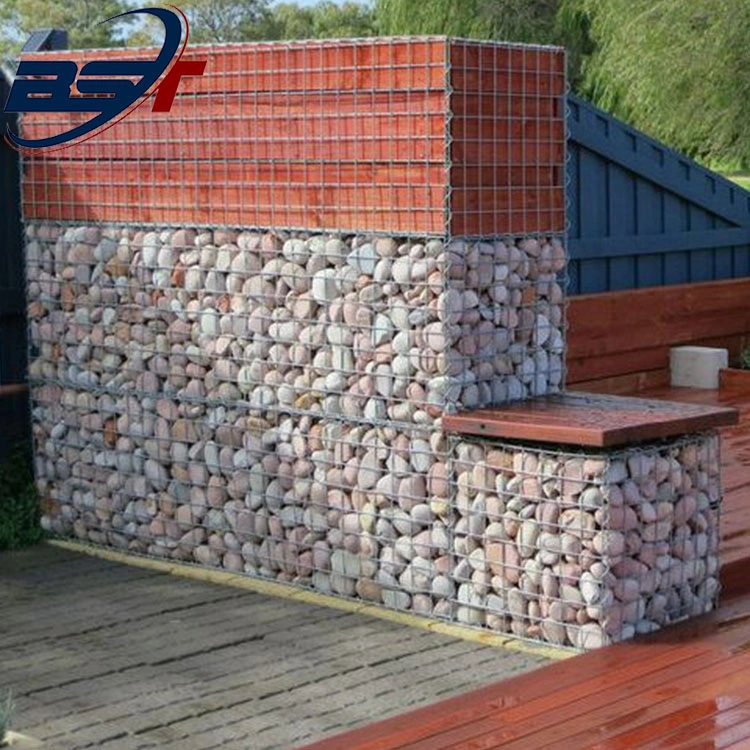 Scatola in pietra con saldatura Gabion zincata a fori quadrati con saldatura metallica