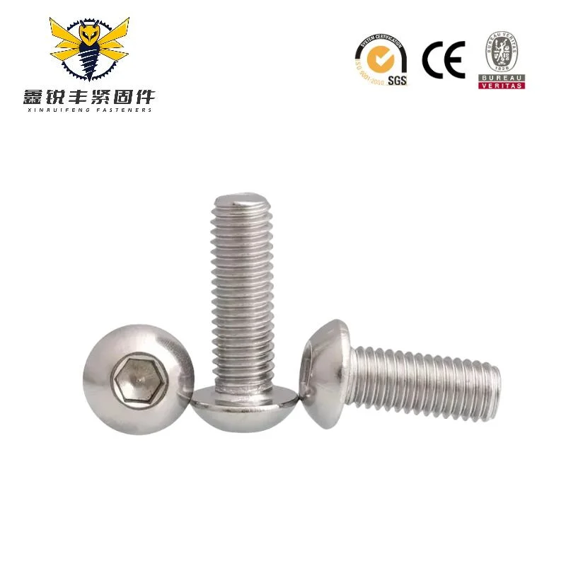 Bullone a testa tonda HSL ANSI_ASME B 18.5.1 DIN603 e Dado bullone a testa tonda M6 Lega esagonale 20