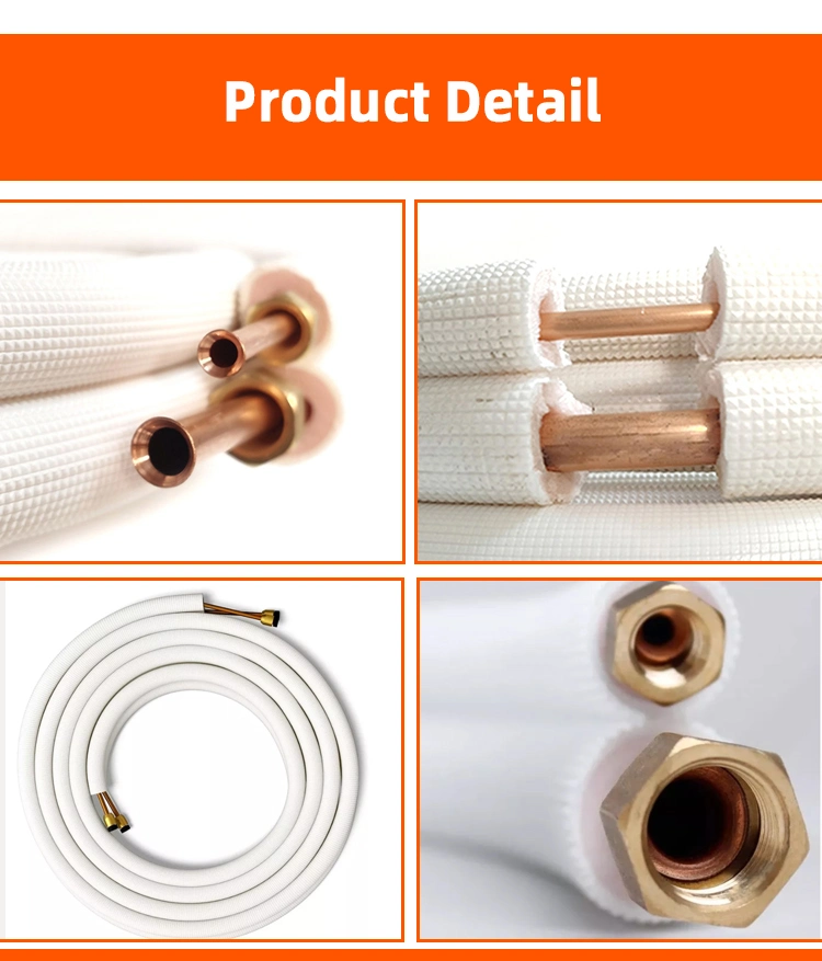 HVAC Outdoor for Home Air Conditioner Universal Spare Parts Insulated Connecting Pancake Coil Copper Tube Pipe HVAC Line Sets