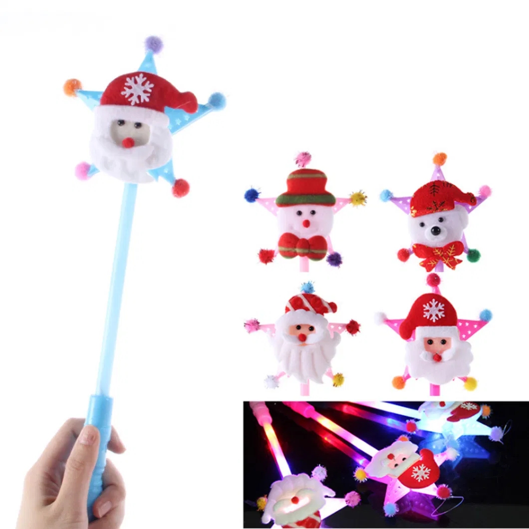 LED Glow Stick Five Pointed Star Santa Claus Wand