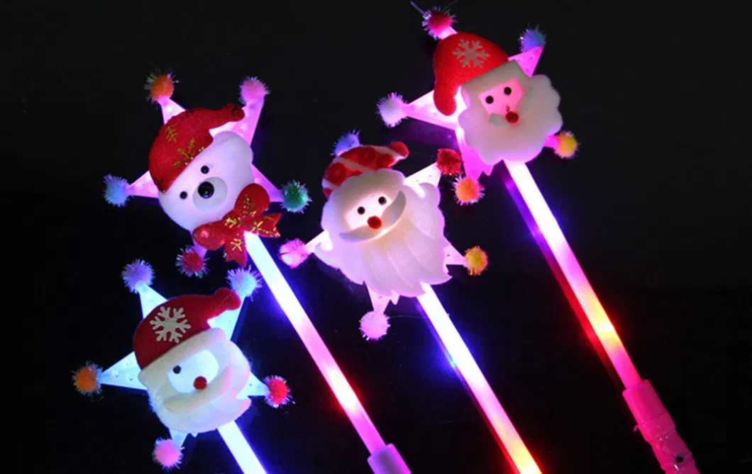 LED Glow Stick Five Pointed Star Santa Claus Wand