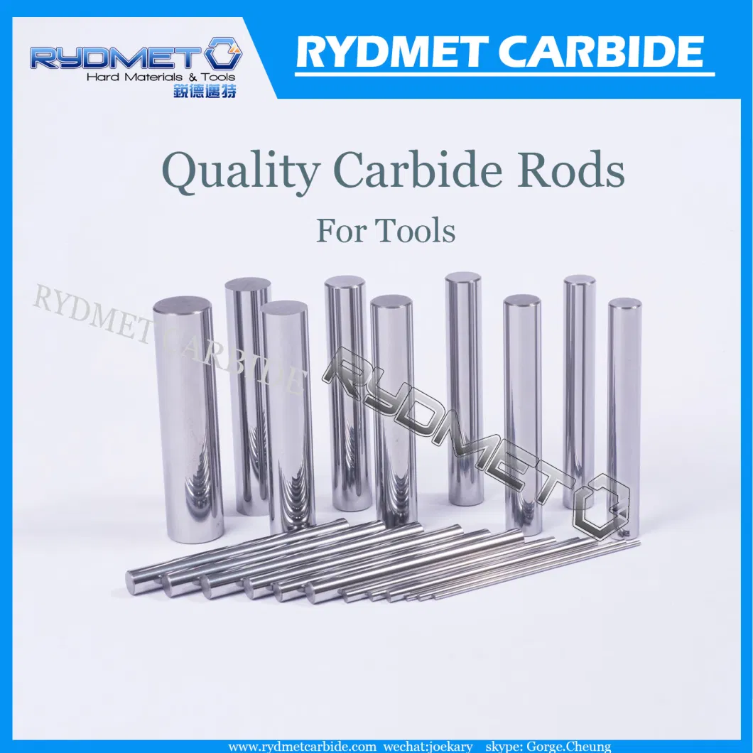 Rydmet Grounded H5 H6 Cut-to-Length Solid Tungsten Carbide Rods for Endmills, Drills for Wood Working, Machining Metals